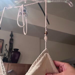 Zara Cream Corduroy Halter Top with Beaded Straps